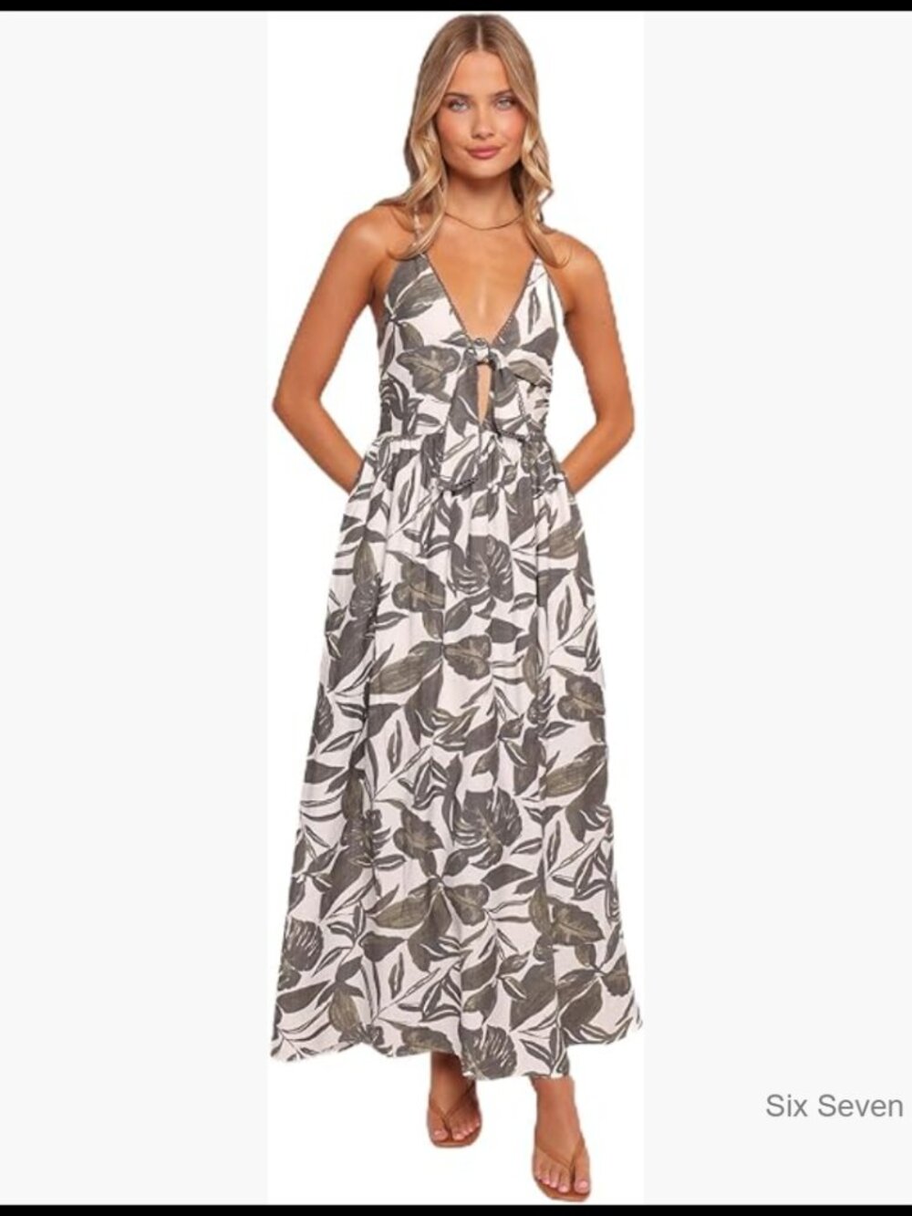 Midi Dress With Back Corset Style And Thin Tie Straps